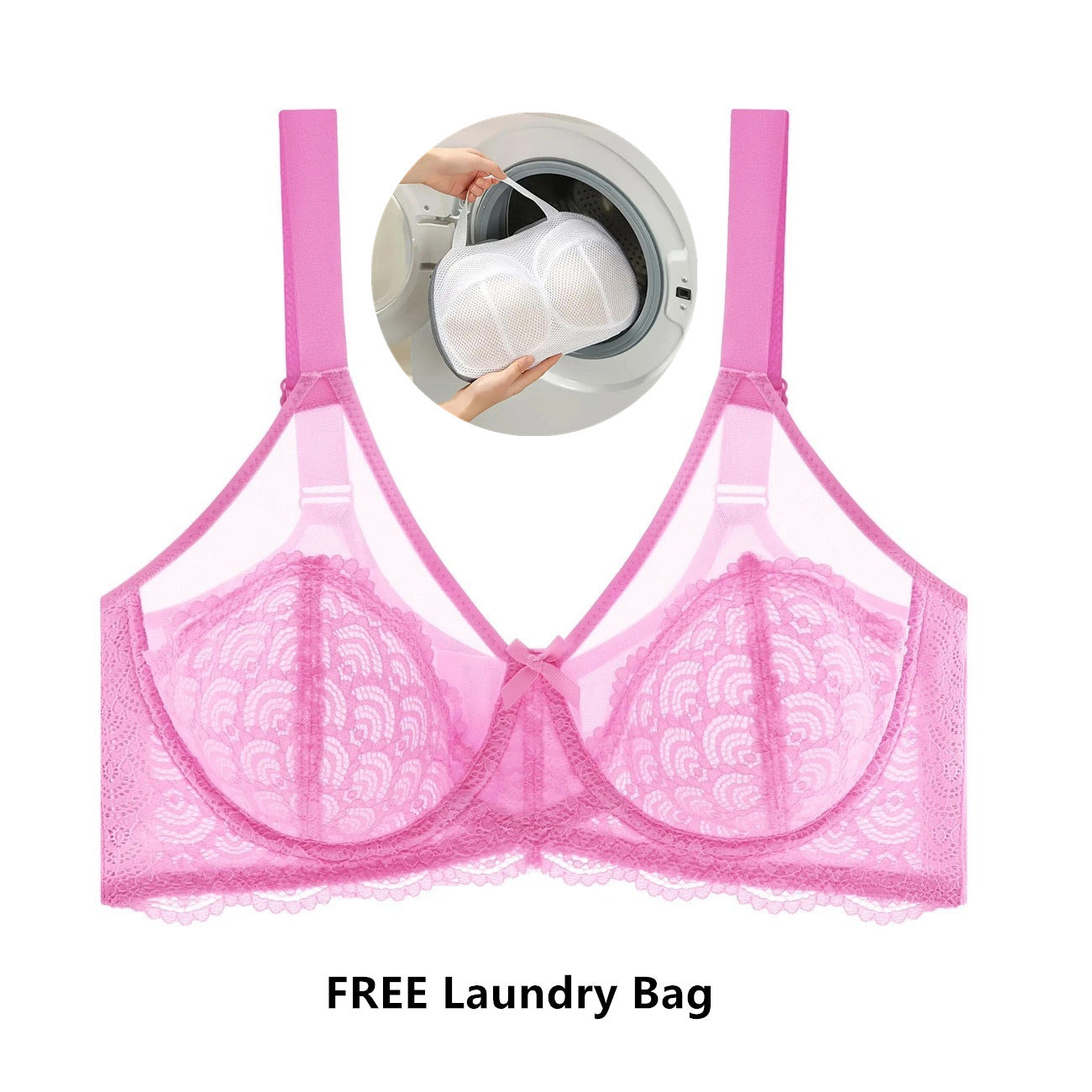 🔥Last Day Get a free sturdy lingerie laundry bag 🔥Ultra-Thin Lace Bra for Full Figures