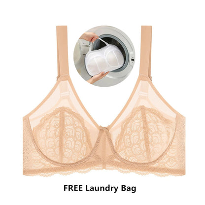 🔥Last Day Get a free sturdy lingerie laundry bag 🔥Ultra-Thin Lace Bra for Full Figures