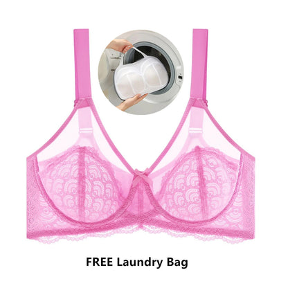 🔥Last Day Get a free sturdy lingerie laundry bag 🔥Ultra-Thin Lace Bra for Full Figures