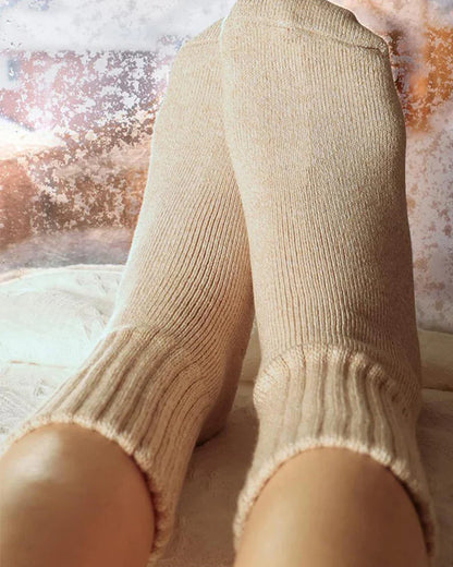 Cozy Ribbed Fleece Lined Crew Socks