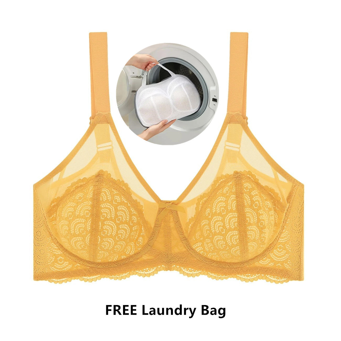 🔥Last Day Get a free sturdy lingerie laundry bag 🔥Ultra-Thin Lace Bra for Full Figures